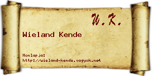 Wieland Kende névjegykártya